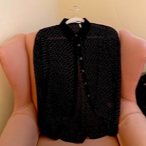 “HAVE” brand  size S 100% poly. Exc.cond. chiffon-like see through blouse.